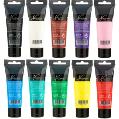 Acrylverf in tube 75ml 10 verschillende kleuren assorti
