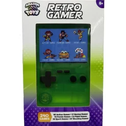 Amazing Cool Arcade game console met kleurenscherm 7 cm doorzichtig groen