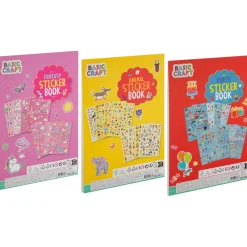A4 Stickerboek 8 vellen 3 assorti