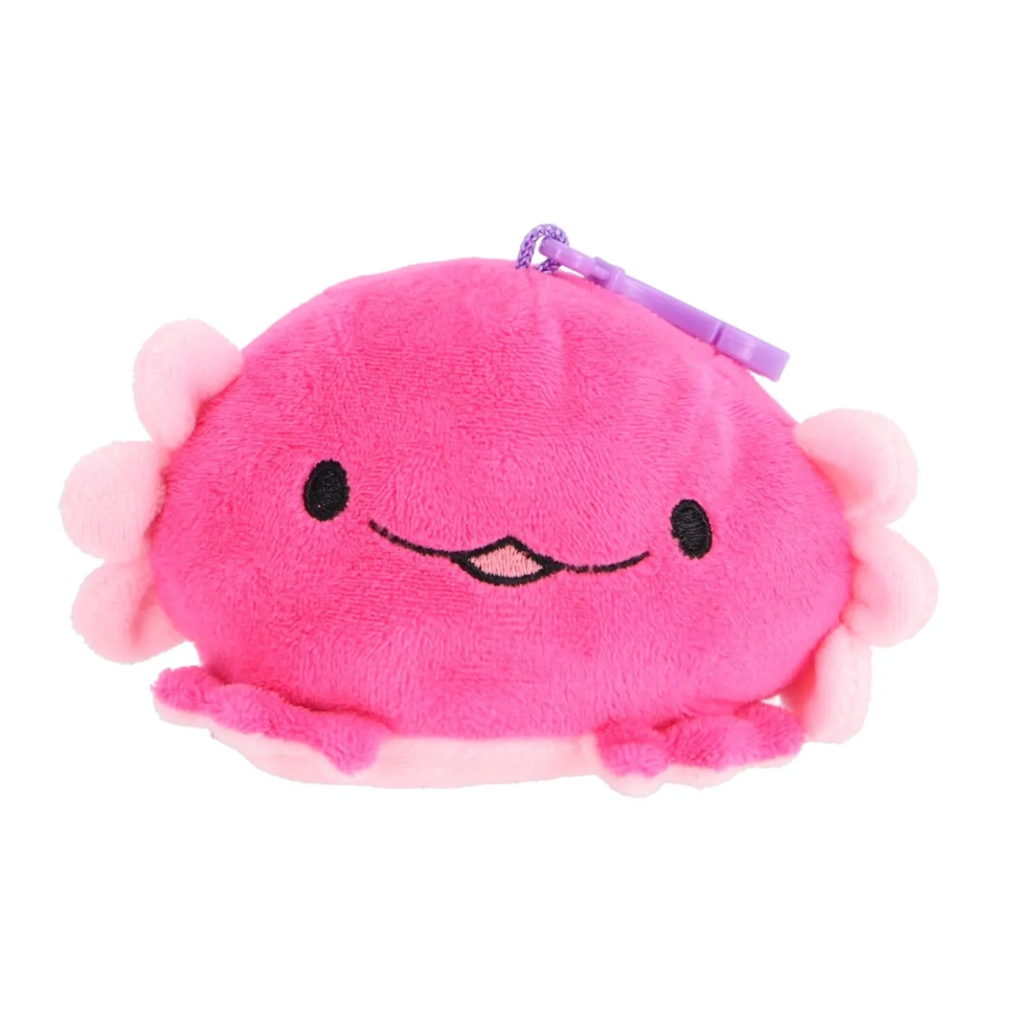 Axolotl pluche omkeer met sleutelhanger 4 assorti 10 cm