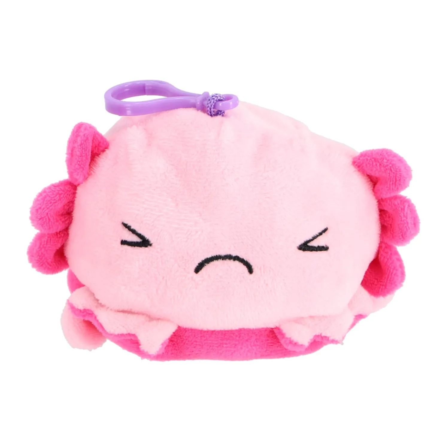 Axolotl pluche omkeer met sleutelhanger 4 assorti 10 cm