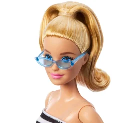 Barbie pop fashionista blond haar en streepjes top