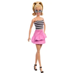 Barbie pop fashionista blond haar en streepjes top