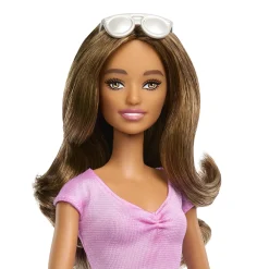 Barbie pop fashionista met paarse jurk