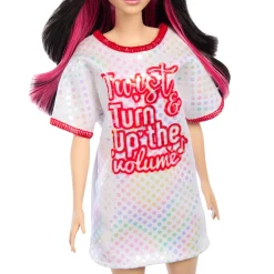 Barbie pop fashionista witte jurk donker haar