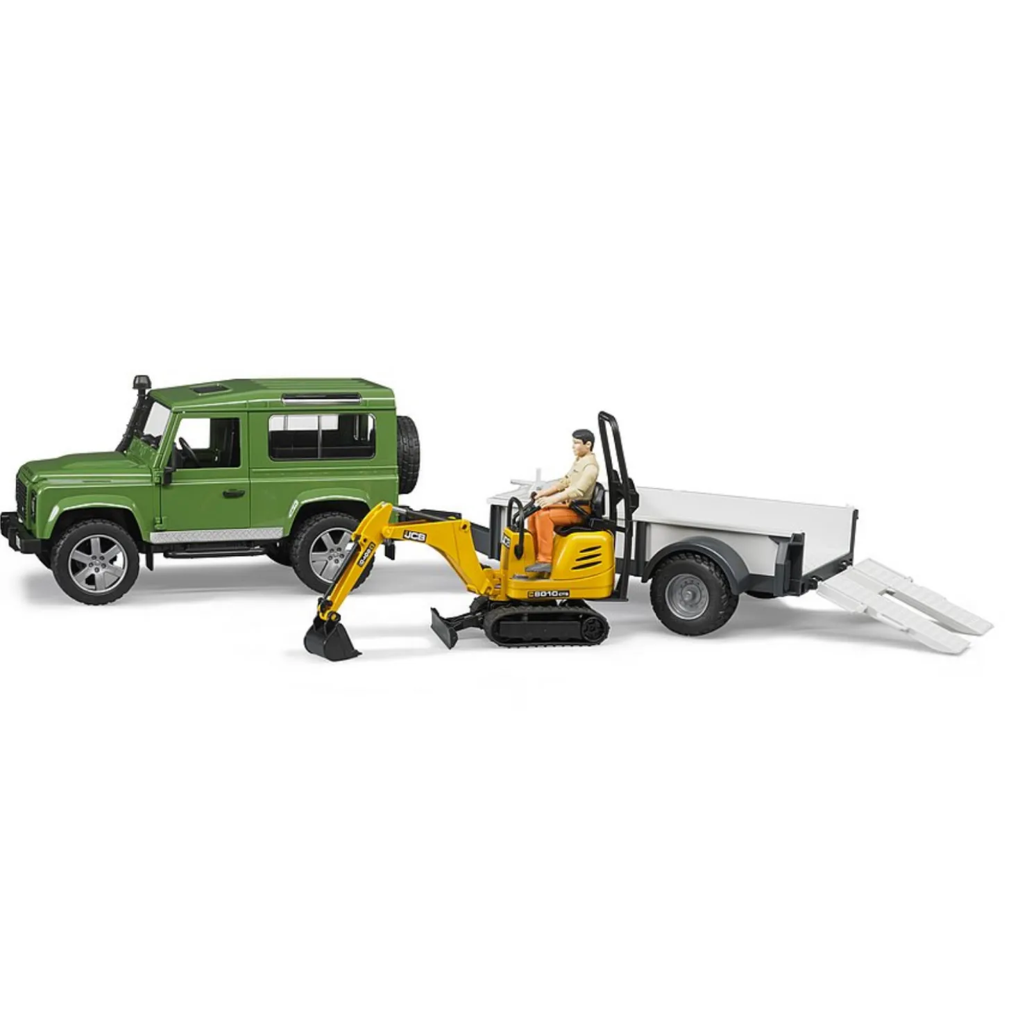 Bruder Auto Landrover Defender Met Micrograafmachine