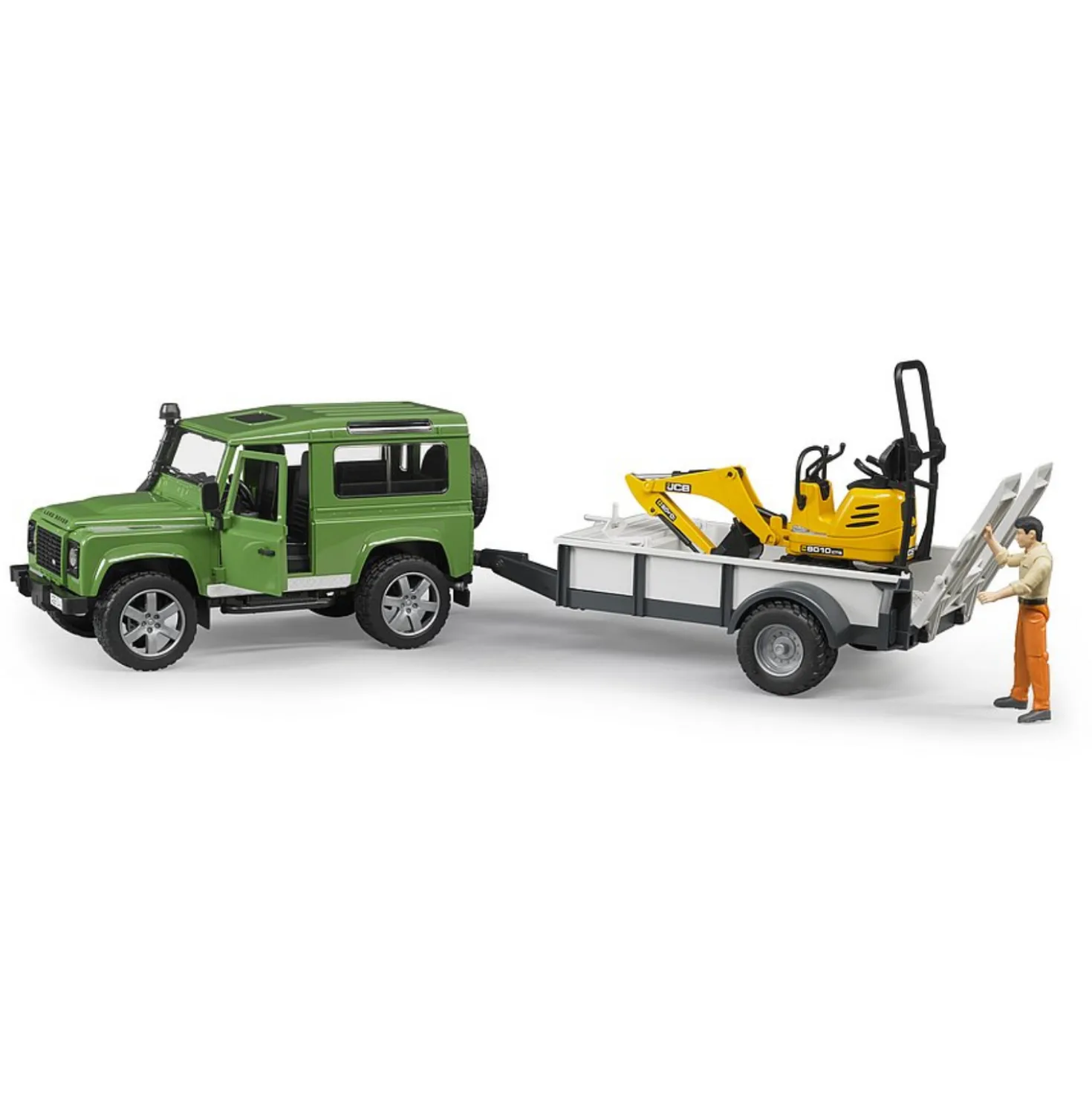 Bruder Auto Landrover Defender Met Micrograafmachine