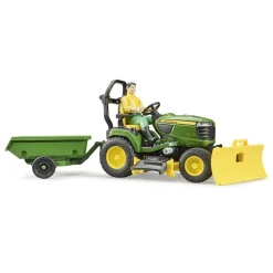 Bruder Figuur Tuinman Met Zitgrasmaaier Met Aanhanger
