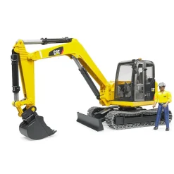 Bruder Minibagger Cat Met Arbeider