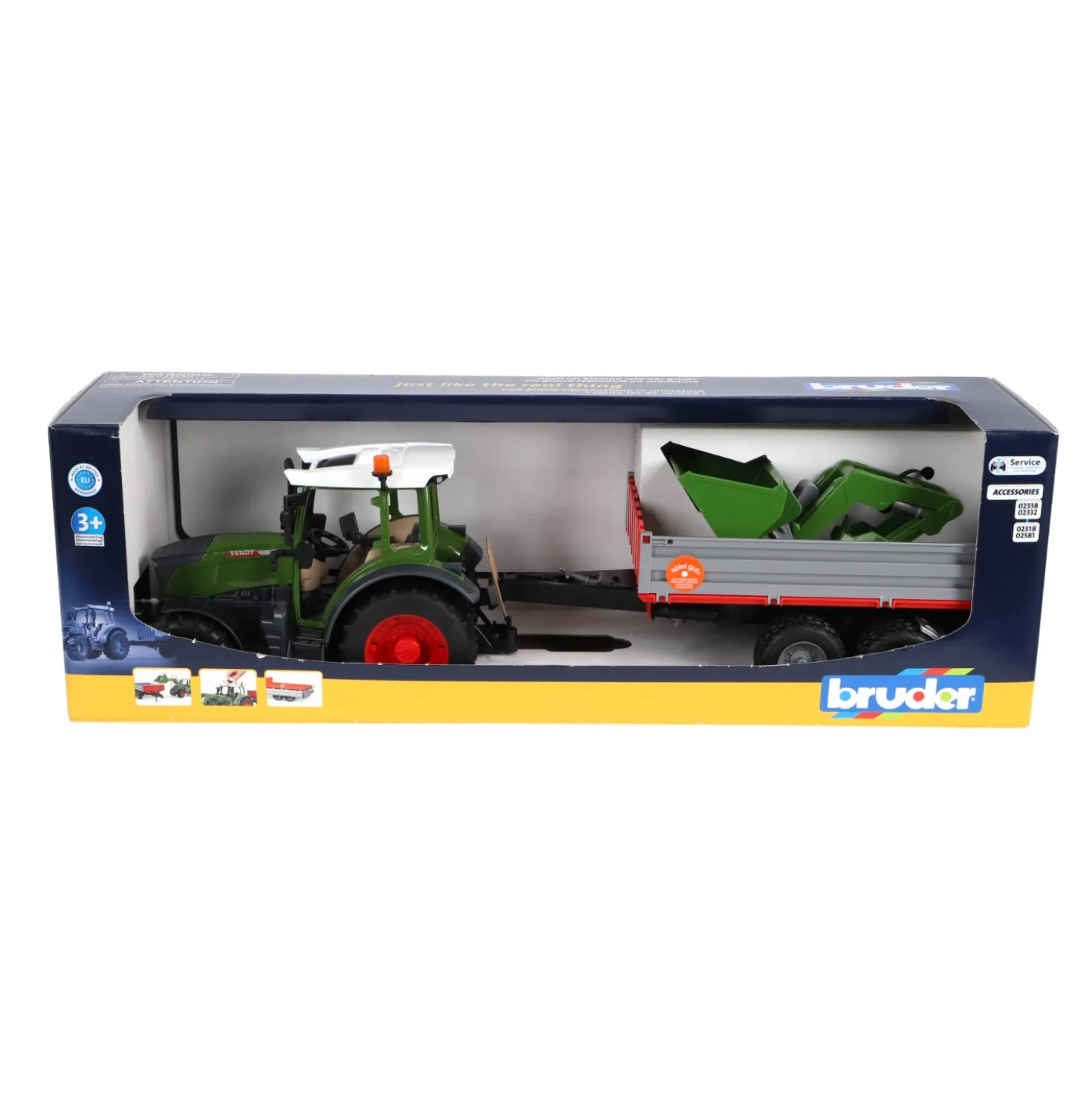 Bruder Tractor Fendt 210 S Met Aanhanger