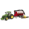 Bruder Tractor John Deere 7R 350 Met Boomaanhanger