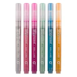 Bruynzeel glitter viltstiften pastel 6 stuks