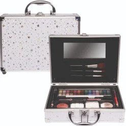 Casuelle Cosmeticakoffer Zilveren Strerren Medium