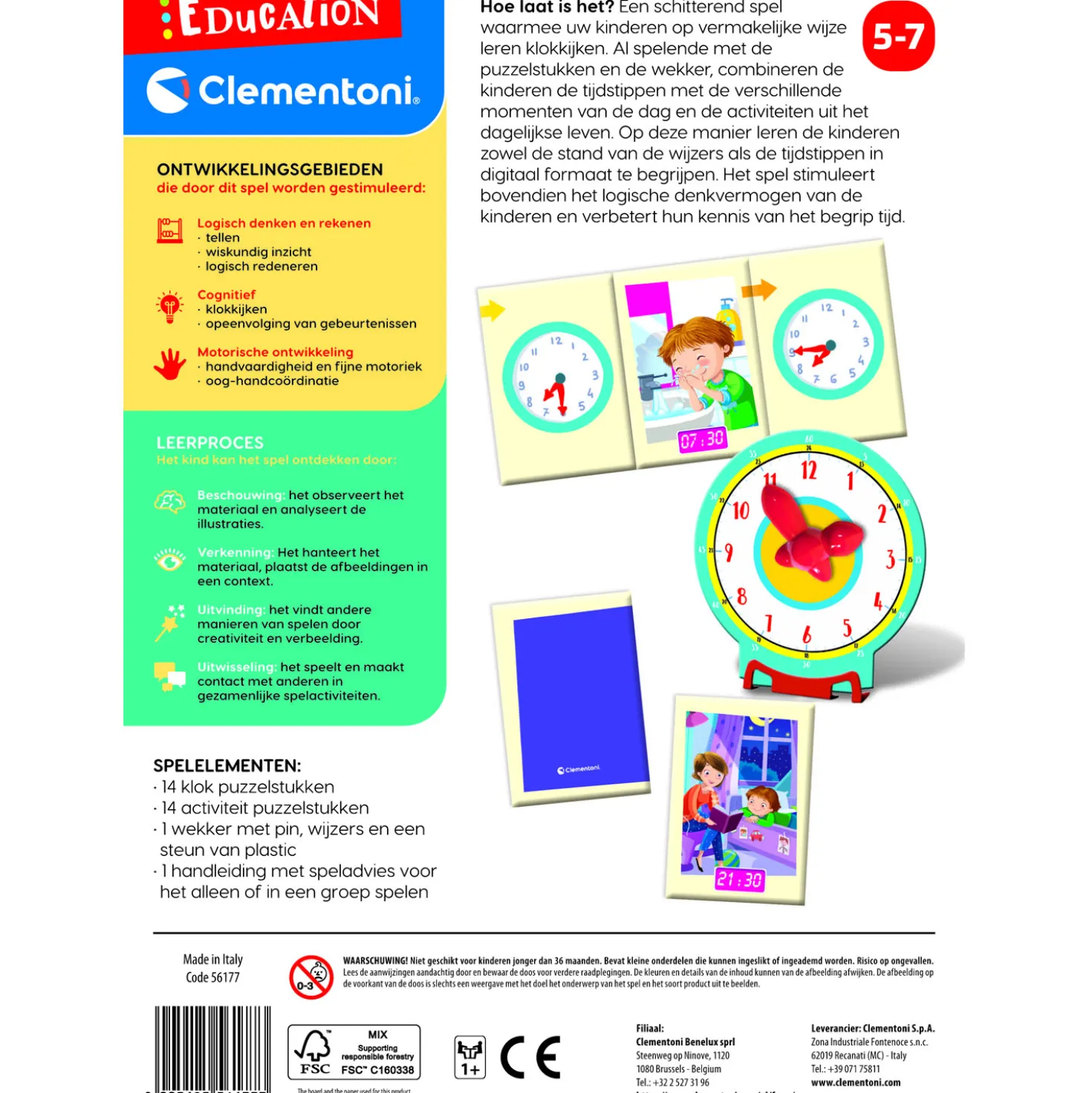 Clementoni leren klok kijken (NL)