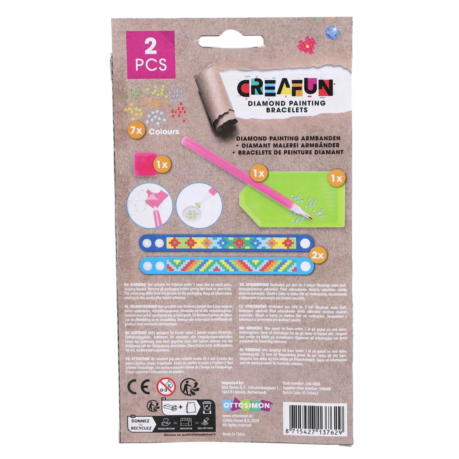 Creafun diamond painting armbanden 2 stuks assorti