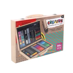 Creafun kleurkoffer kist 86-delig hout