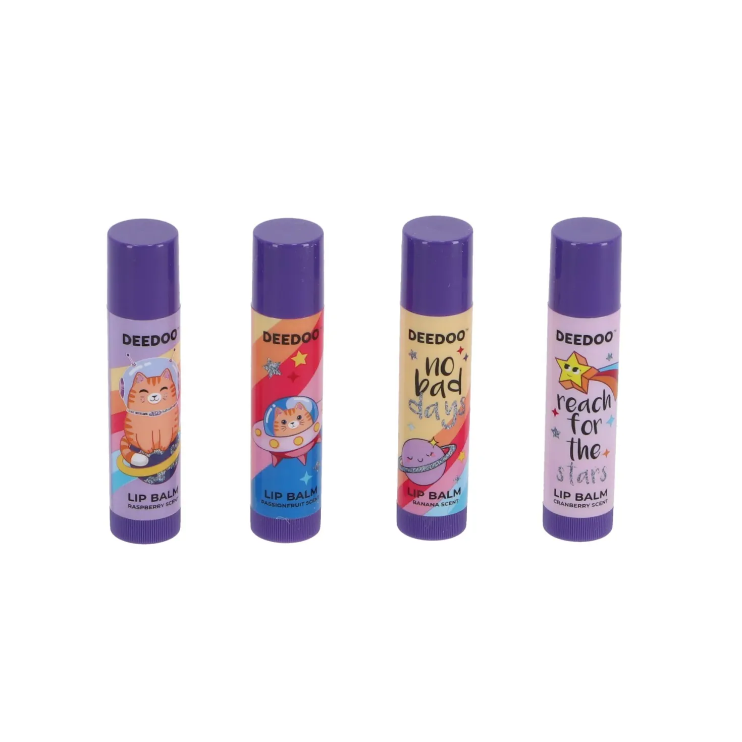 Deedoo Kids Lip Balm Positive Vibes 4 Stuks