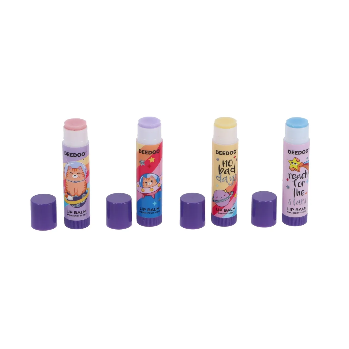 Deedoo Kids Lip Balm Positive Vibes 4 Stuks