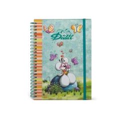 Diddl A5 spiraal notitieboek met glitter-elastiek 2 assorti