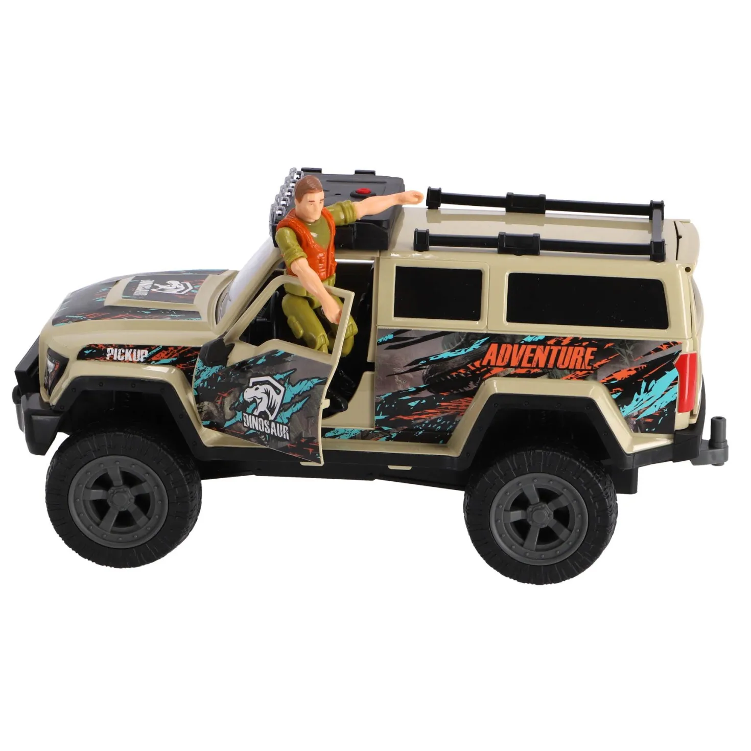 Dinobase Auto terreinwagen met dino en licht en geluid