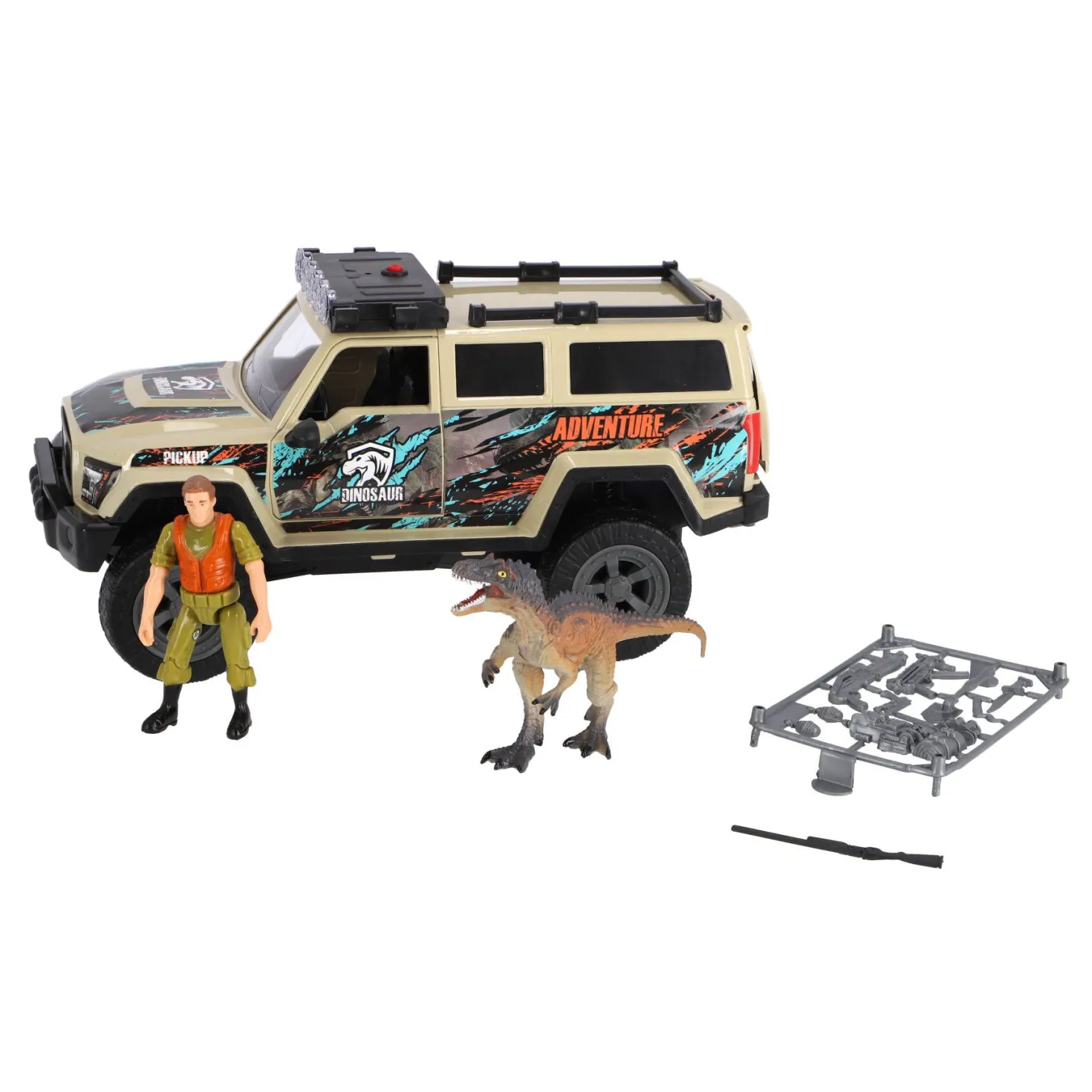 Dinobase Auto terreinwagen met dino en licht en geluid
