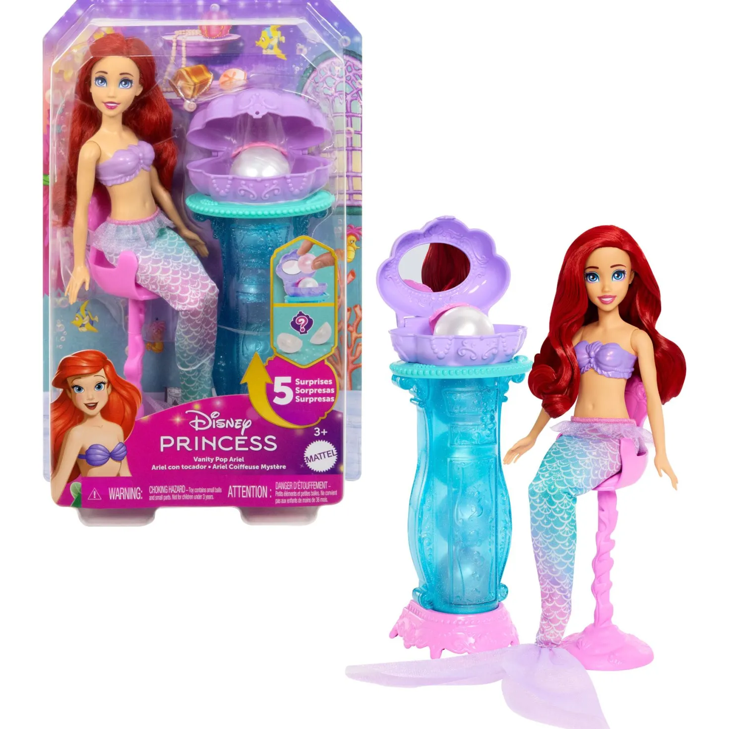 Disney Princess Ariel pop met kaptafel