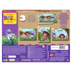 Dora 3pack Houten Puzzel In Houten Doos (3x24 Stukjes)