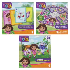 Dora Spellen & Puzzel Pakket Popup Spel, Kaartspel, Puzzel
