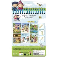 Fien en Teun kleuren met water magisch