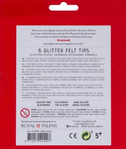 Glitter Viltstiften Bruynzeel 6 Stuks