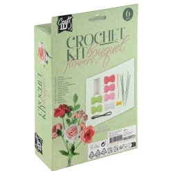 Haakset Bloemen Boeket Roze 21x16x5cm