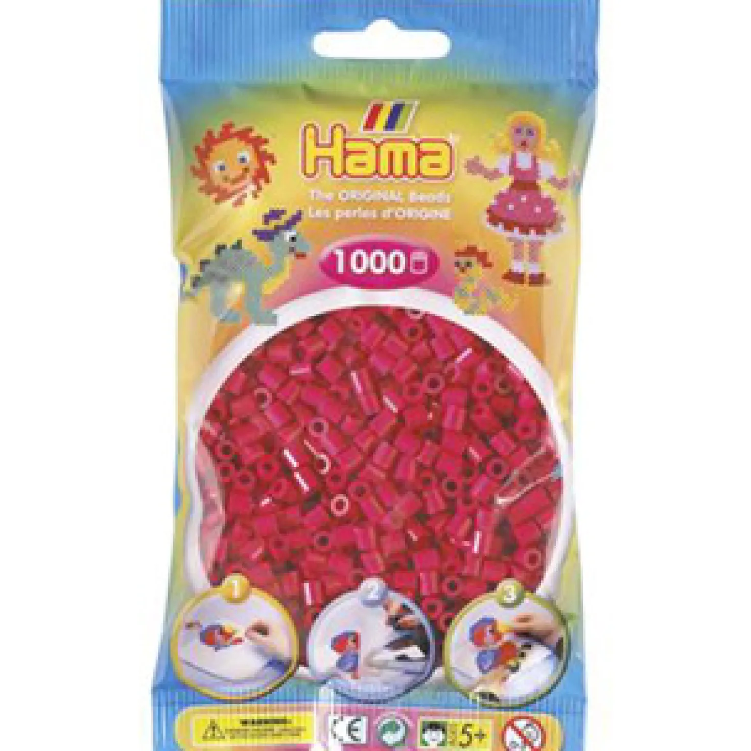 Hama Strijkkralen 1000 Stuks Donkerroze