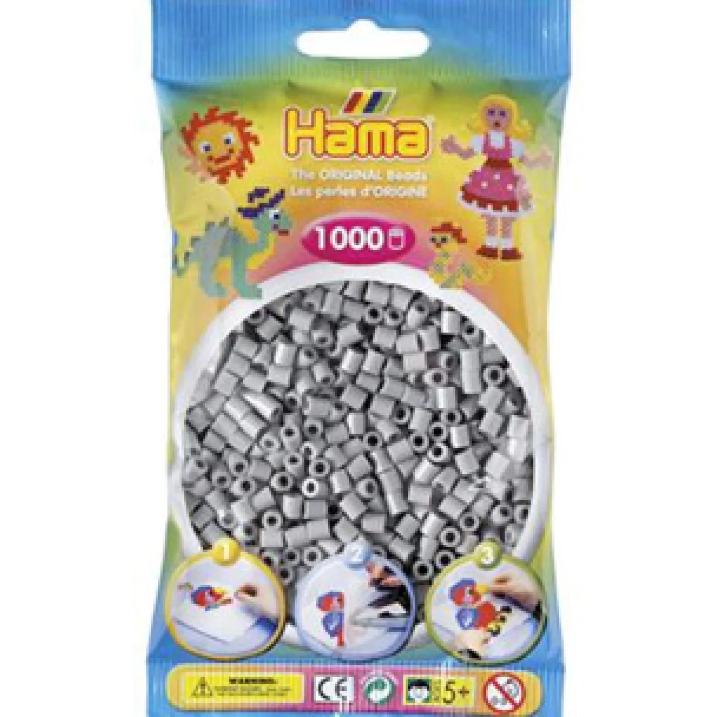 Hama Strijkkralen 1000 Stuks Grijs
