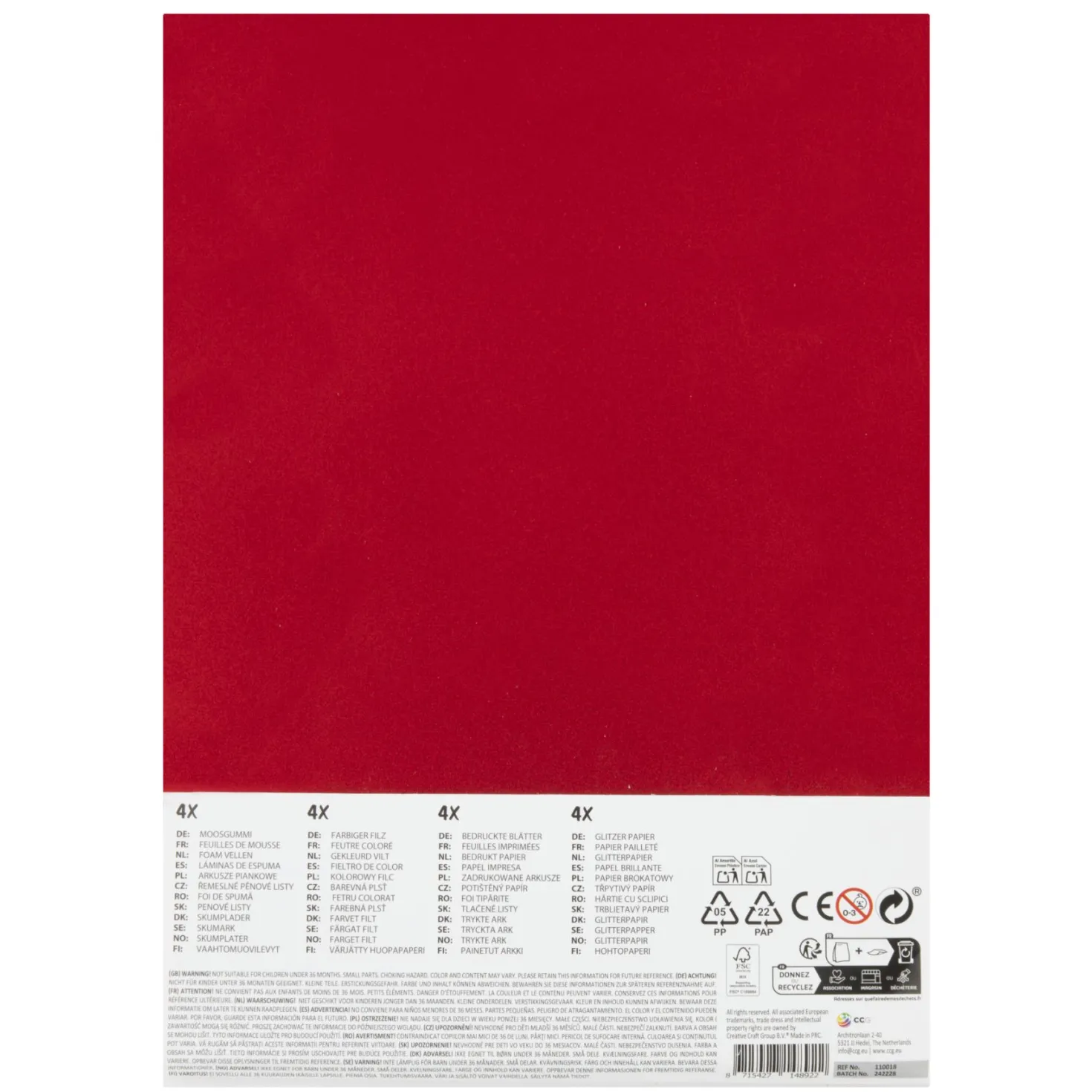 Hobbysheets A4 16 Stuks Vilt/Foam/Glitter