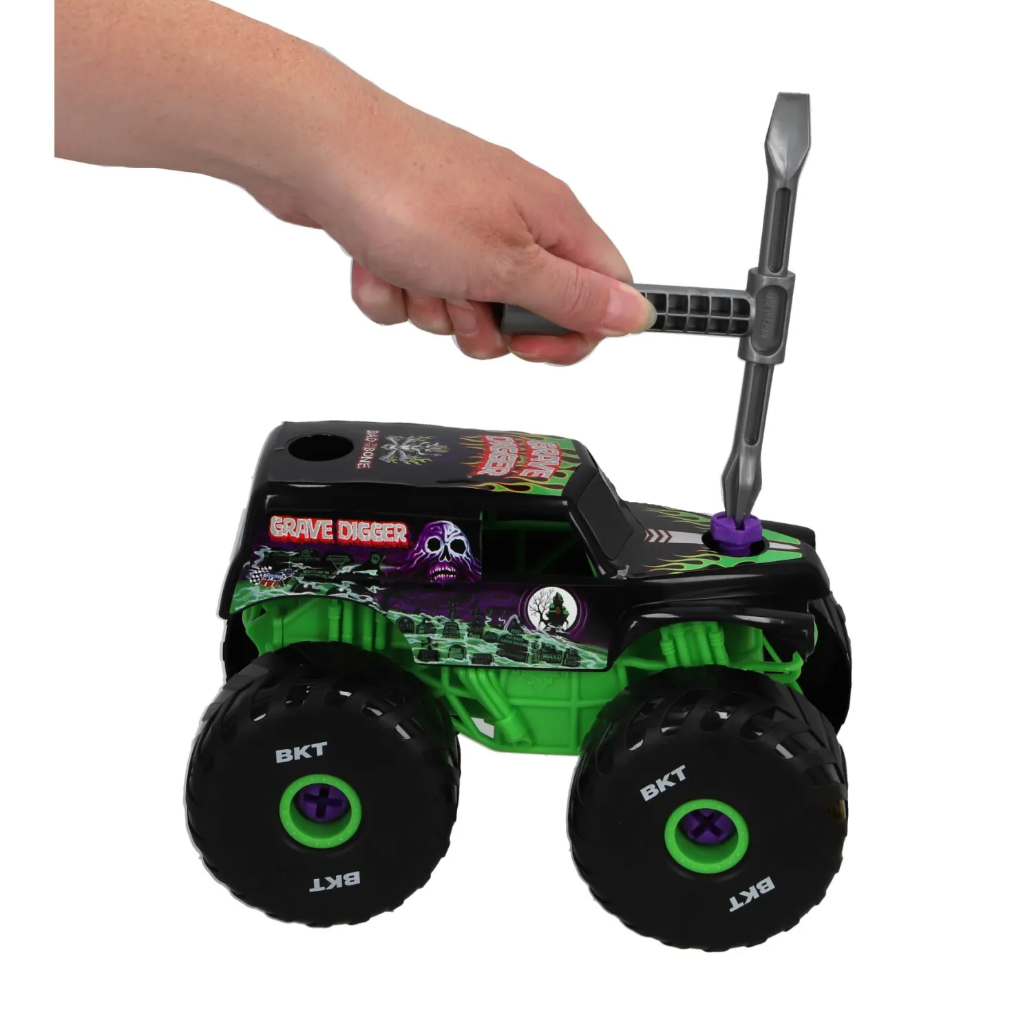 Hot Wheels Monster Jam Mechanix 1:18 Build 'N Re-Build Grave Digger
