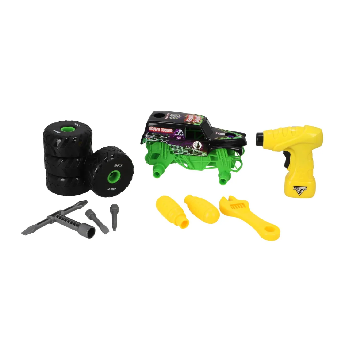 Hot Wheels Monster Jam Mechanix 1:18 Build 'N Re-Build Grave Digger