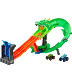 Hot Wheels monster track sharks vs dino dragon trackset