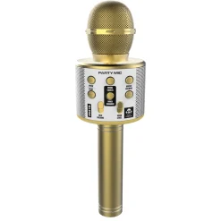 Idance bluetooth party microfoon goud