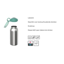 Isoleerdrinkfles Flipdop Campus 500 ML Dino