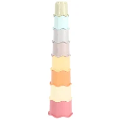 Jipy bioplastic Deluxe Giftset stapeltoren bad stapelbekertjes en speel ratelbal 3 delig
