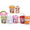 Kawaii pluche noodle pot met dier 4 asst