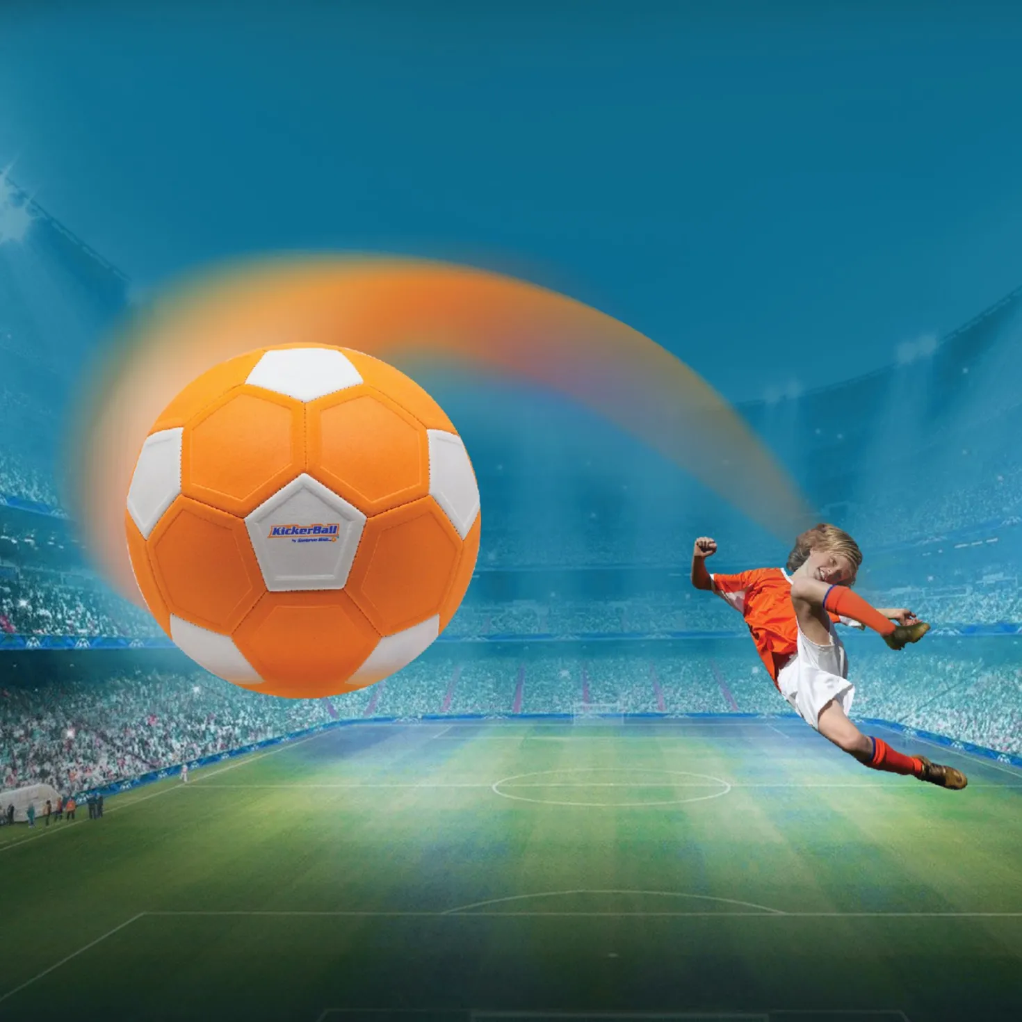 Kickerball Voetbal oranje maat 4