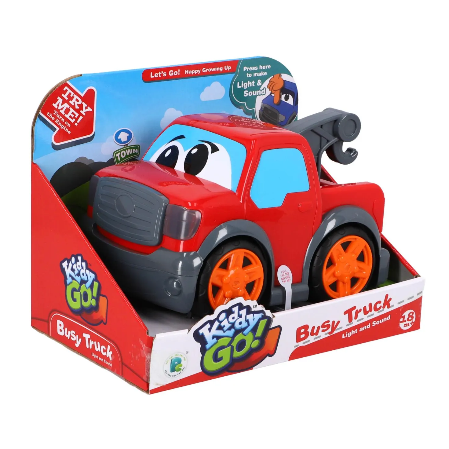 KiddyGo auto pick up truck 19 cm met licht en geluid rood