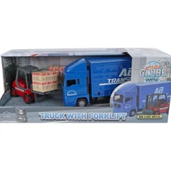 Kids Globe Man Vrachtwagen 17cm met vorkheftruck 10 cm