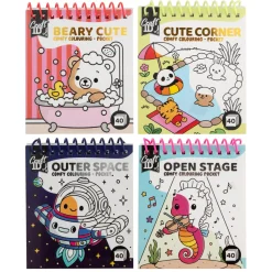 Kleurboek cute & comfy mini 10 x 10 cm 4 assorti