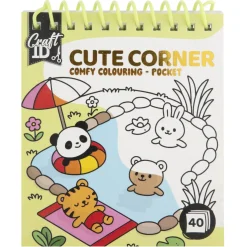 Kleurboek cute & comfy mini 10 x 10 cm 4 assorti