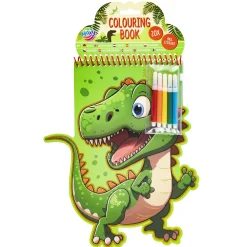 Kleurboek dino / eenhoorn met stiften en stickers