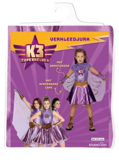 K3 Verkleedjurk - Superhelden - 6-8J.