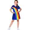 K3 Verkleedkleding Jurk Regenboog Blauw 3-5 Jaar