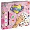 Metallic tattoo set inclusief stencils, tattoos metallics, stenen, lijm, kwasten